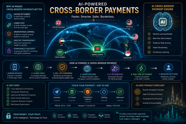 AI in Cross-Border Payments—বিদেশে টাকা পাঠানো কি এখন আরও Fast, Smart ও Safe?